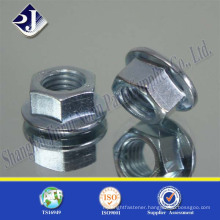 high quality DIN6923 zinc plated hex flange type nut with factory price